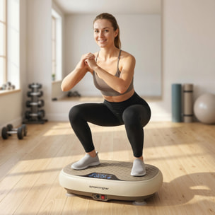 Plateforme vibrante oscillante 20 niveaux d'intensité 3 prog. écran LED télécommande beige