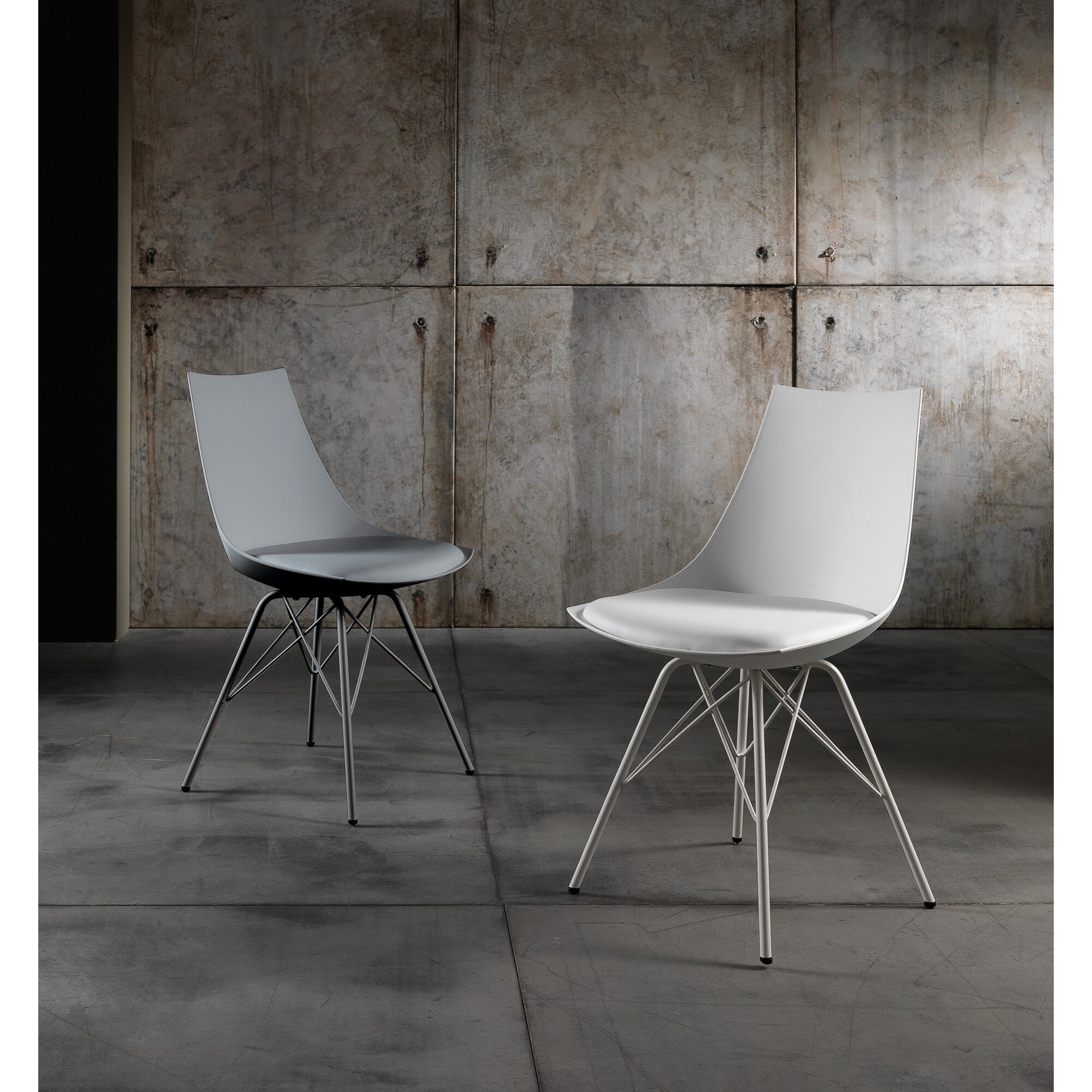 Lot de 2 chaises de salle à manger Tomasucci, KIKI, en polypropylène, blanc, 47 × 53 × 81 cm