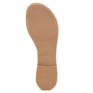 Sandali Flat Made in Italy in pelle colore Marrone, Altezza tacco 1,2 cm