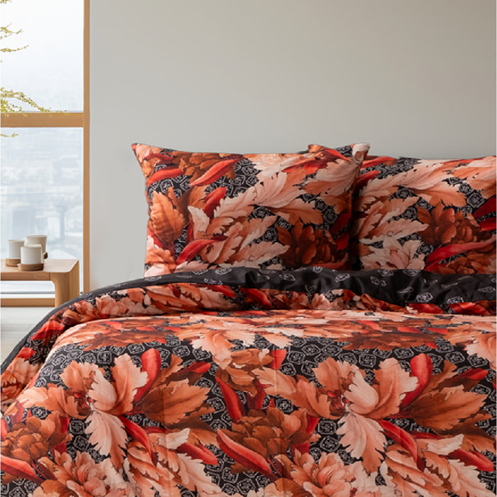 Housse de couette + taie(s) oreiller "Neoldan" 100% coton imprimé.