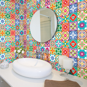 Stickers muraux - Sticker Mural Carrelage adhésif Cuisine Salle de Bain - 30 STICKERS CARRELAGES AZULEJOS ZORANA