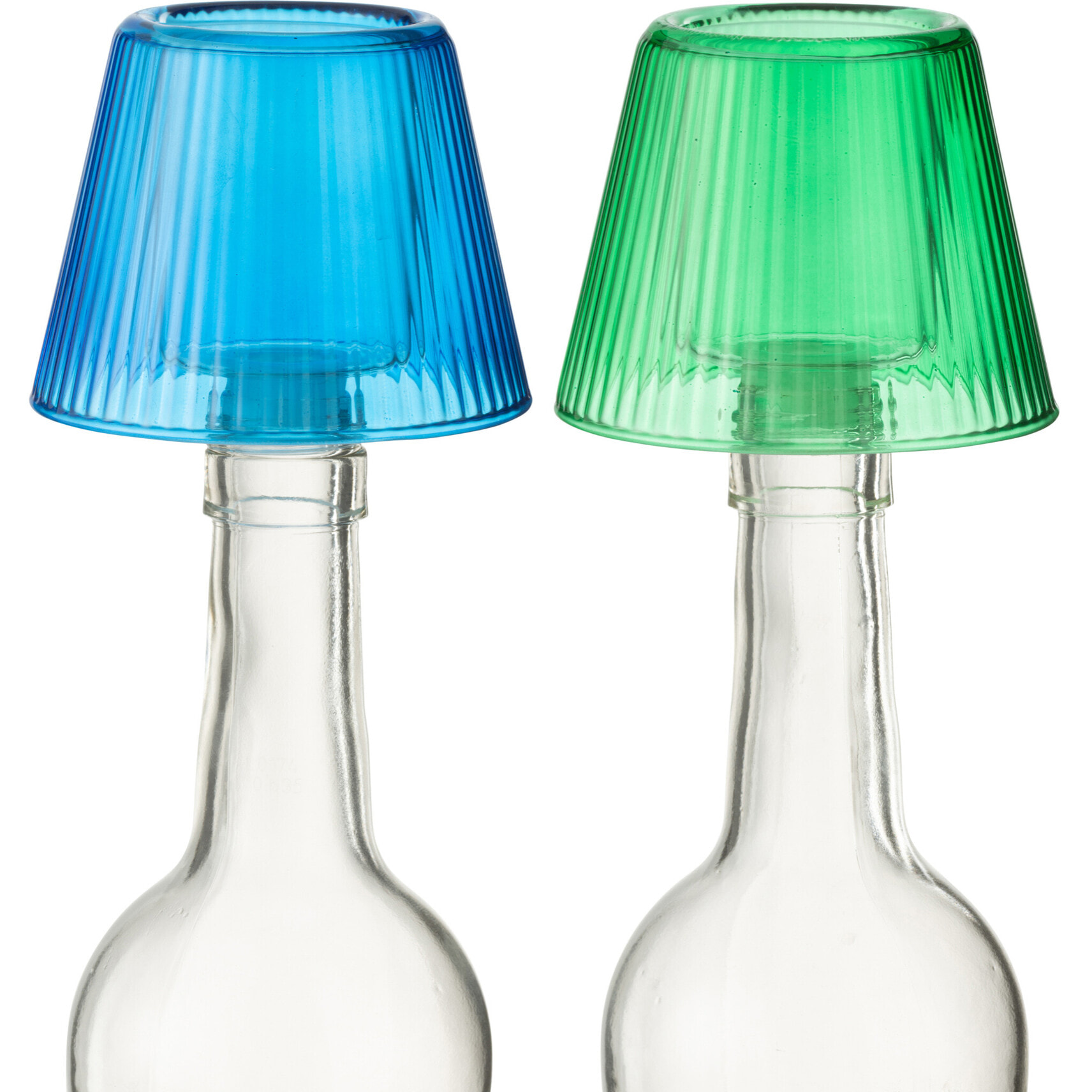 J-Line photophore Chapeau - verre - bleu/vert - 2 pièces