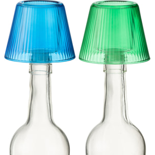 J-Line photophore Chapeau - verre - bleu/vert - 2 pièces