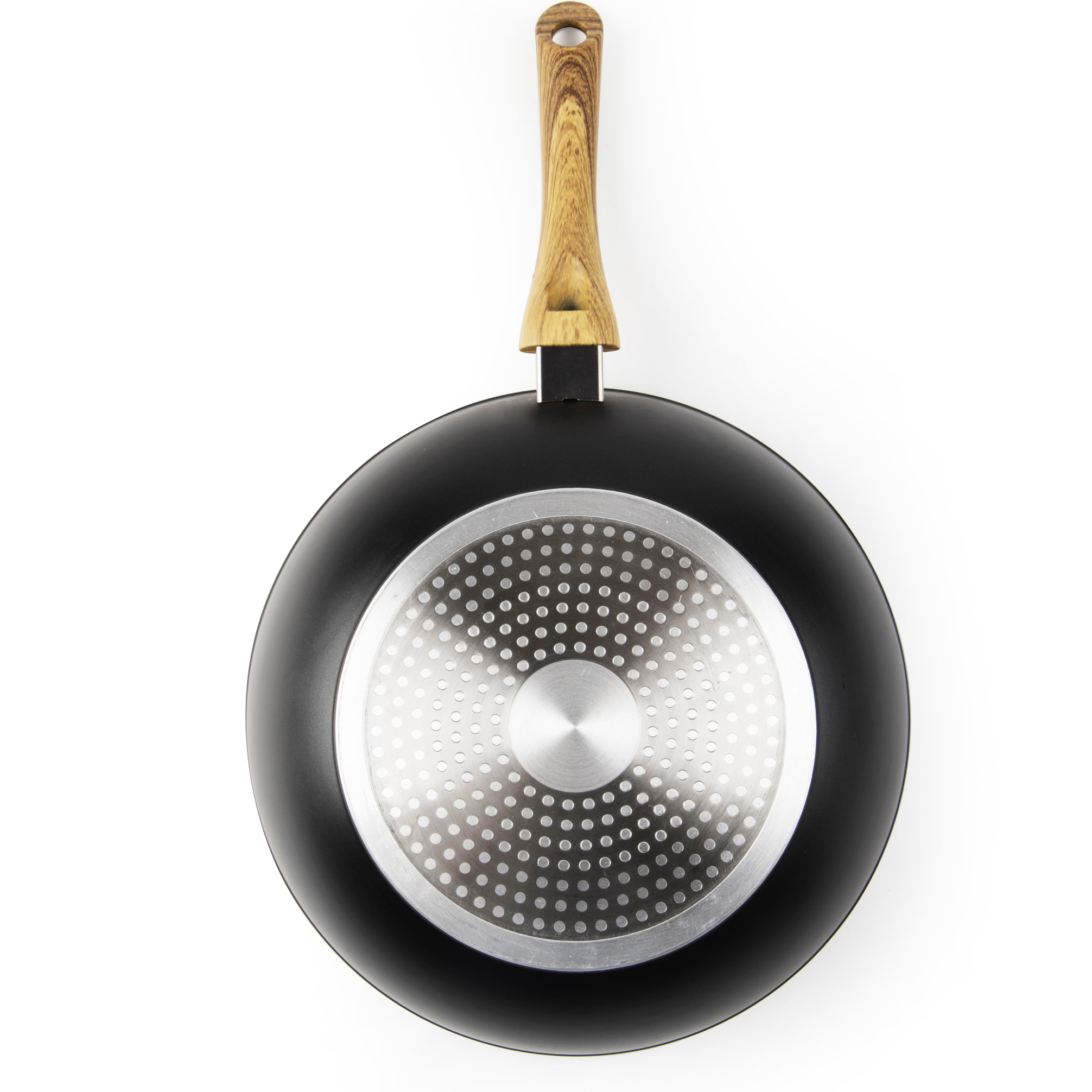 Wok 28 cm con coperchio Excelsa – Sakura, Alluminio Nero