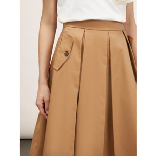Motivi - Falda midi con pliegues de fuelle - Beige