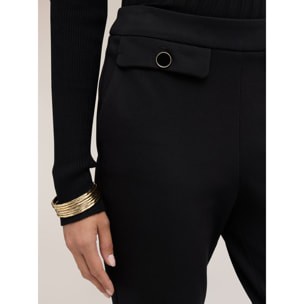 Motivi - Pantaloni regular in punto milano - Nero