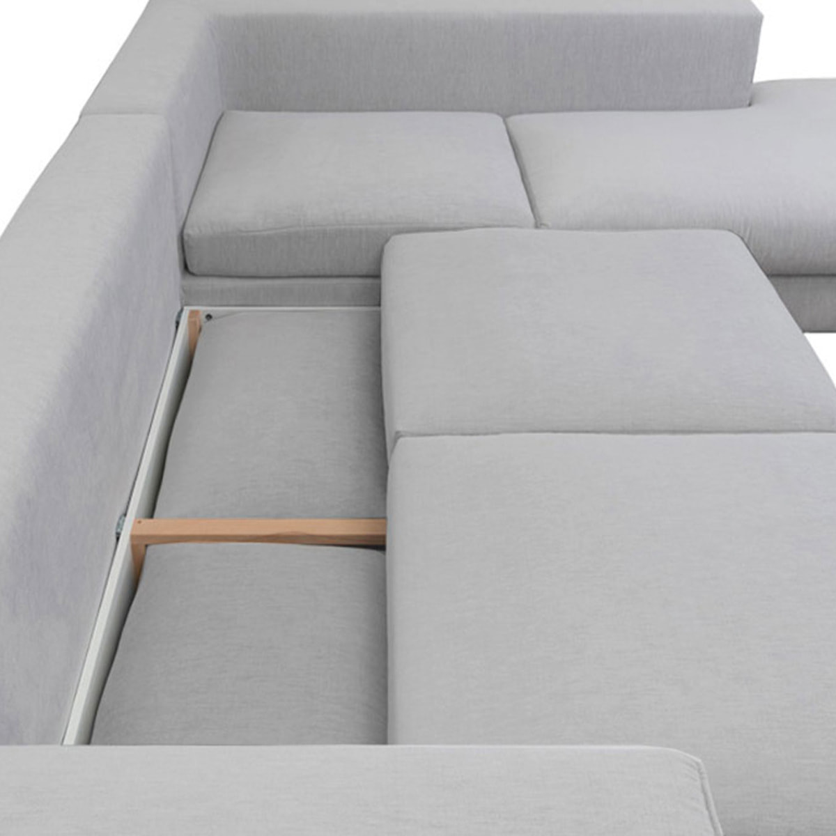 Canapé d'Angle Droit Tissu Fiesole, 3 Places, Couchage Intégré, Coffre de Rangement, Housse Déhoussable