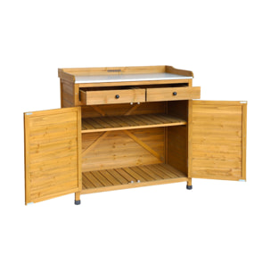 Meuble de rangement. table de rempotage en bois avec 2 portes et 2 tiroirs. L 102 x P 52.8 x H 103.5cm