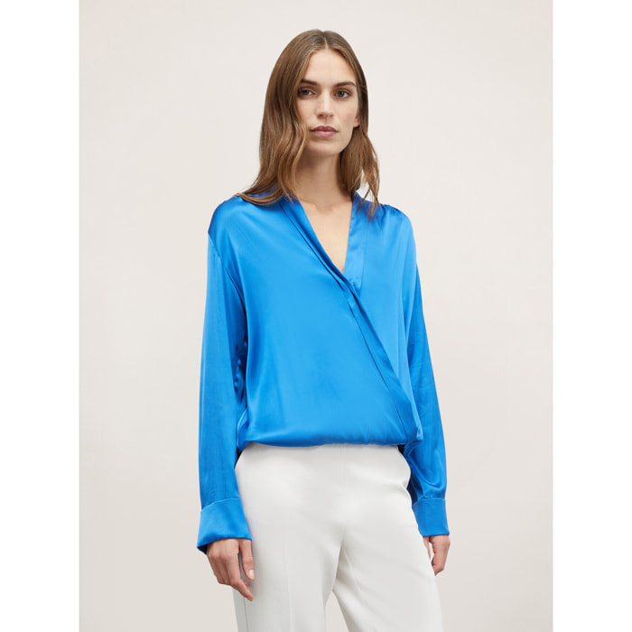 Motivi - Blusa satin ad incrocio - Bluette