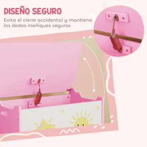 Caja de Almacenaje Juguetes, 53L, Baúl Juguetes Infantil, Organizador Juguetes con Tapa Abatible Pistón de Gas para Niños, Niñas, Libros, Ropa en Guardería, Sala de Juegos, Dormitorio, Rosa