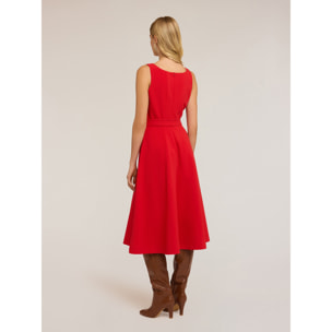 Motivi - Vestito svasato con passante metallico - Rosso