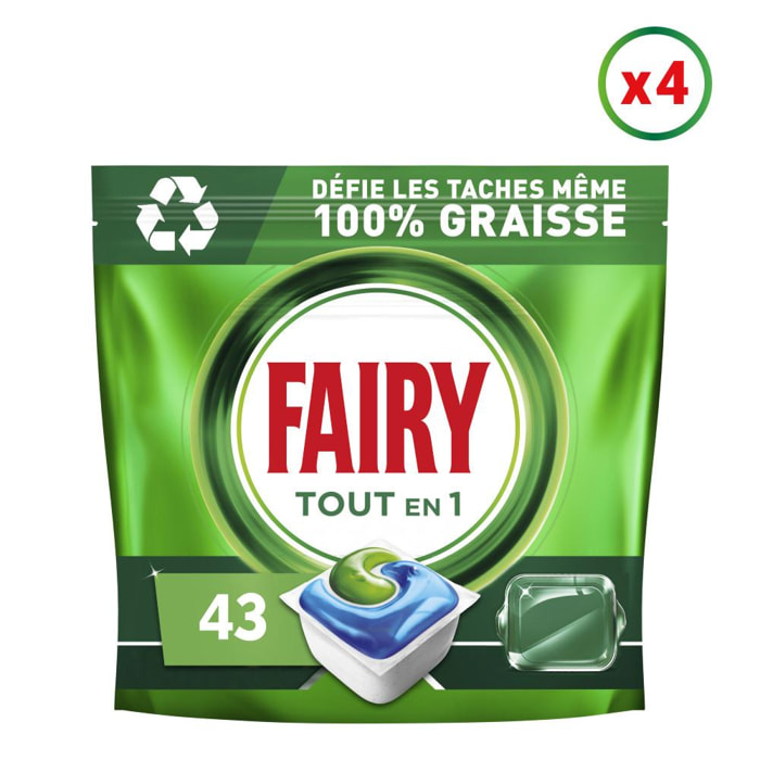 4x43 Capsules Fairy Tout-en-1 Original, Tablettes Lave-Vaisselle