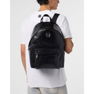 PLEIN SPORT Leather Backpack Cocco