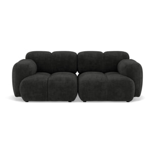 Grace - canapé modulable 2 places en velours texturé - Gris Anthracite