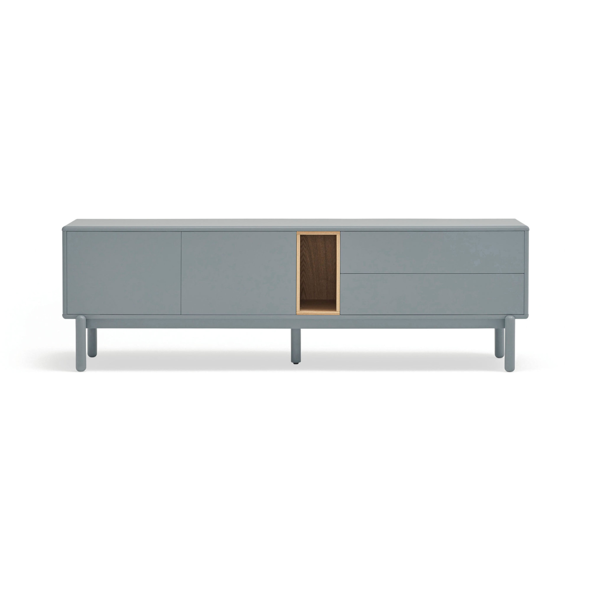 Mueble de televisión Corvo 2 puertas y 2 cajones de 180cm gris perla