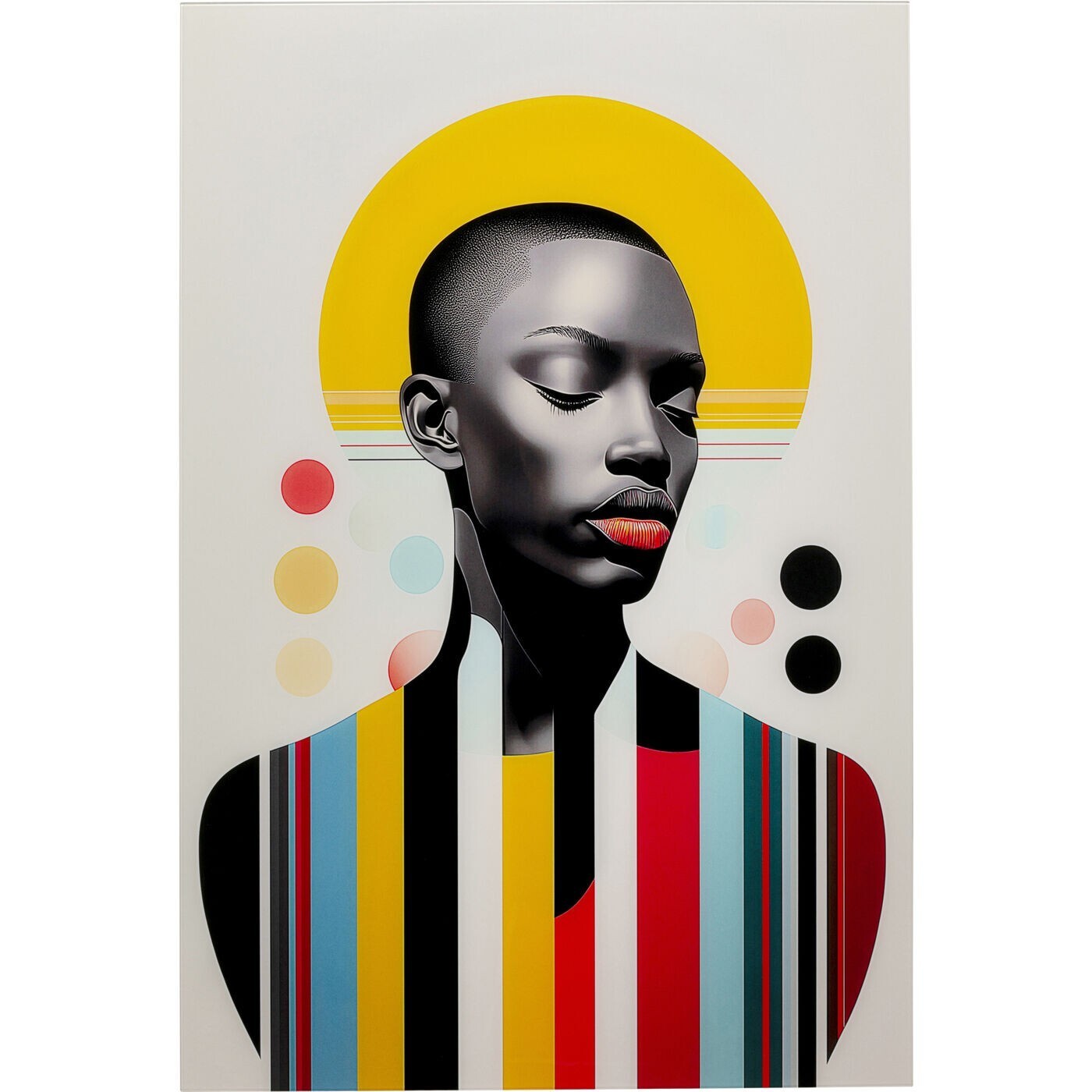 Tableaux en verre femmes rétro jaune et rouge set de 2 Kare Design