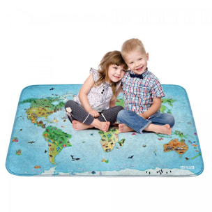 Tapis enfant SUPER DOUX Carte du monde