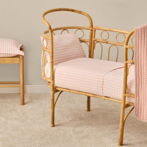 Sábana de algodón 180 hilos cuadros vichy Kimcuad color rosa 100% Algodón percal