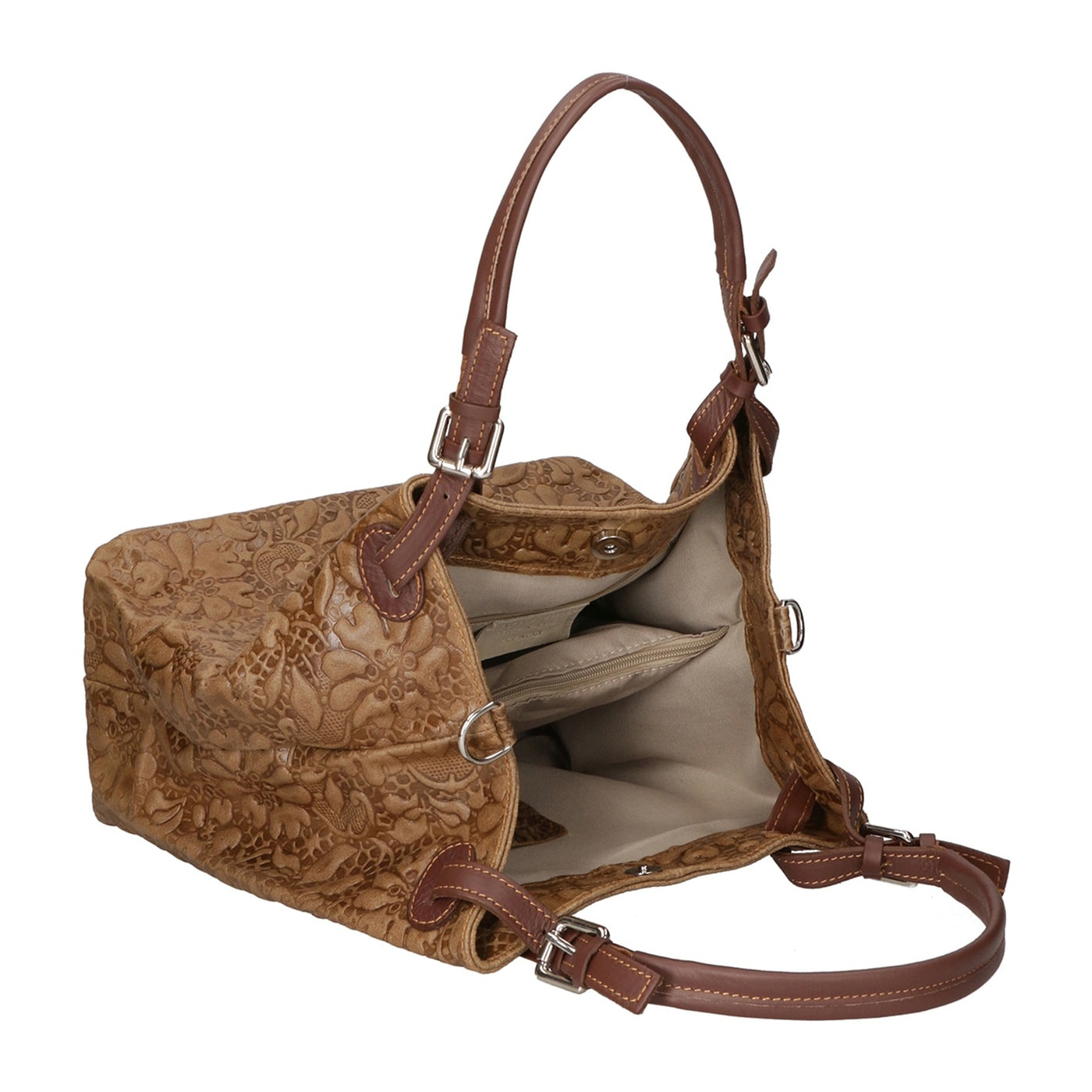 Borsa a mano da donna - Modello Elenia - Vera pelle - 33.0 x 29.0 x 16.0 cm