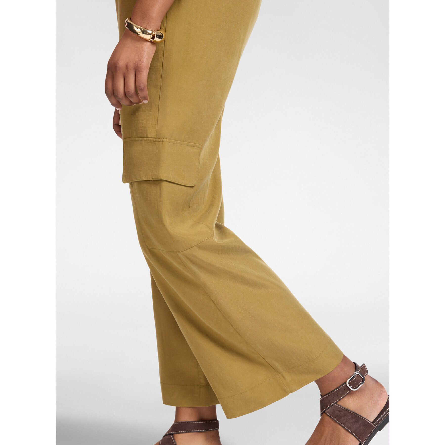 Elena Mirò - Cargo fluidi misto lyocell - Marrone