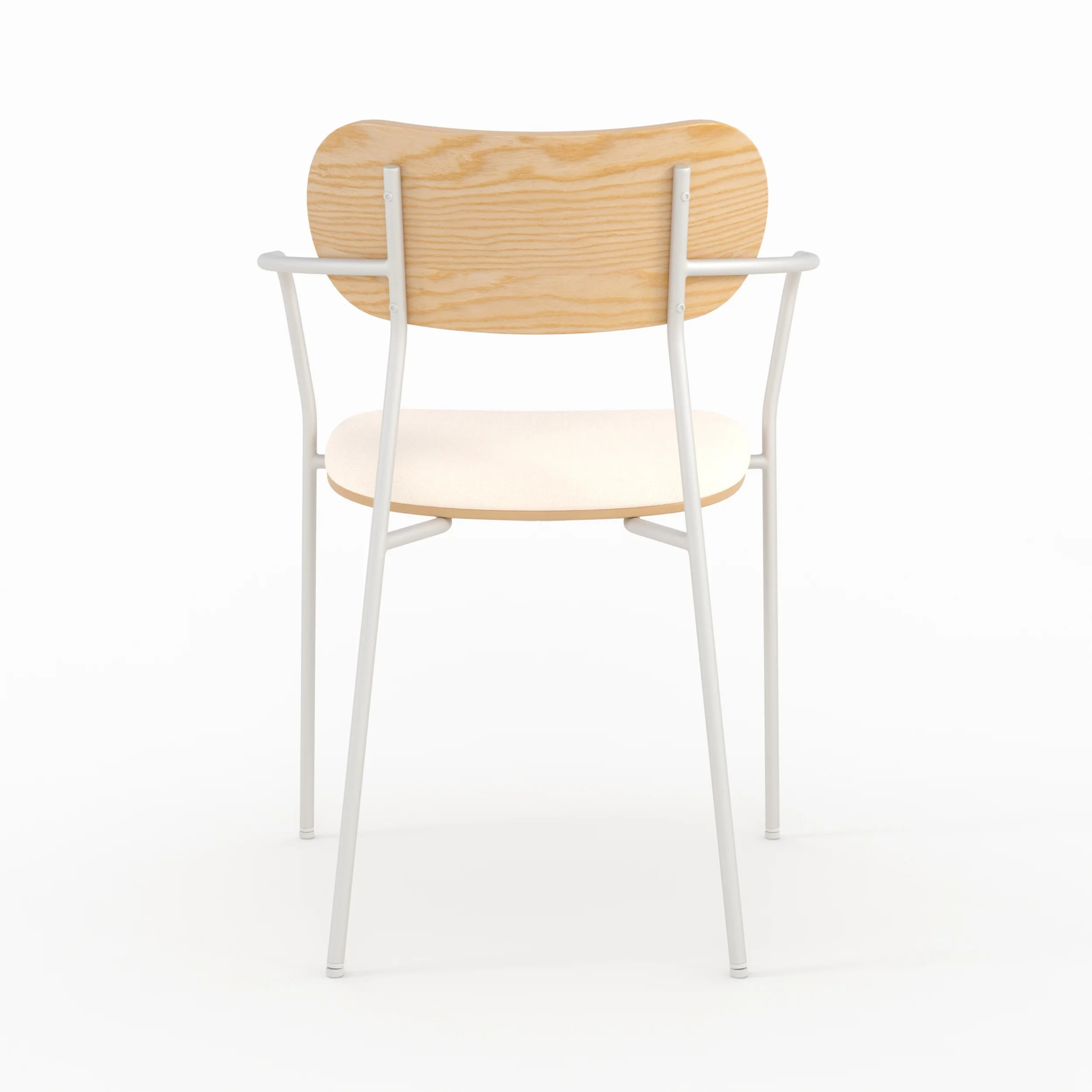 Lot de 2 chaises en tissu beige et placage en bois clair - Marine