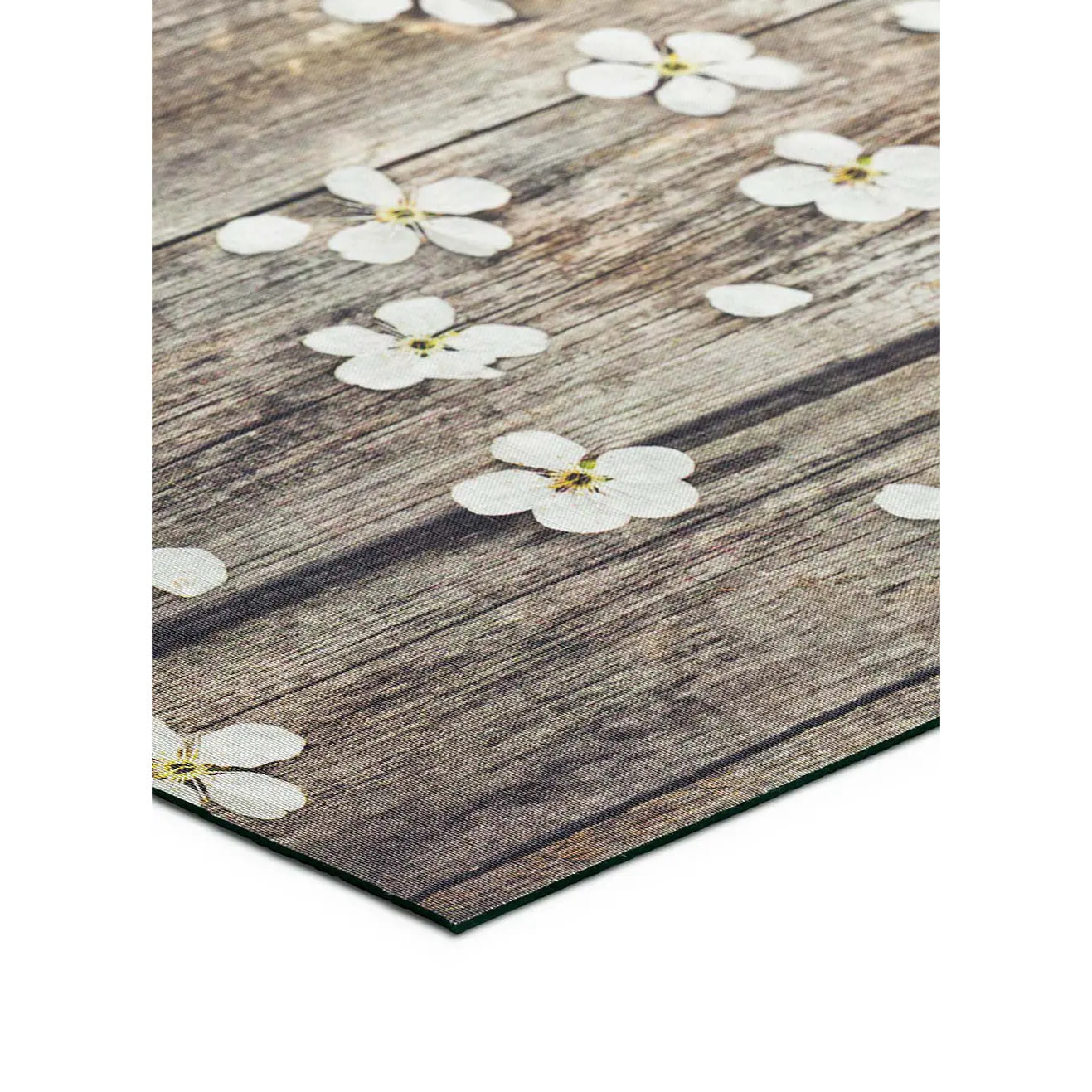 SPRINTY Alfombra vinílica de cocina diseños primaverales en marrón, varias medidas disponibles.