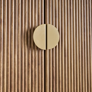 Dressing décor bois de manguier rainuré 2 portes - 90 x 59 x 179.5 cm - Celian