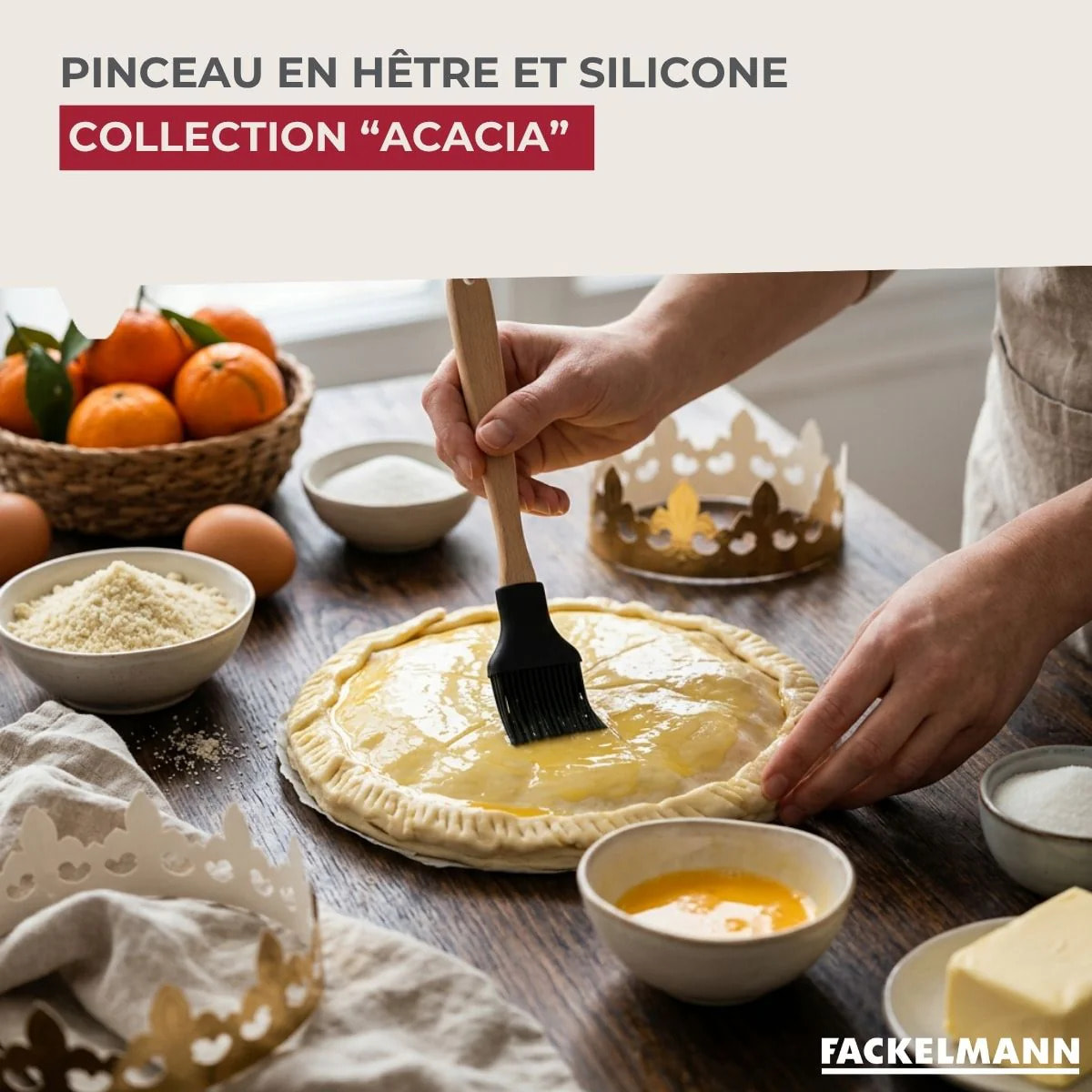 Pinceau de cuisine silicone 29 cm Fackelmann Acacia