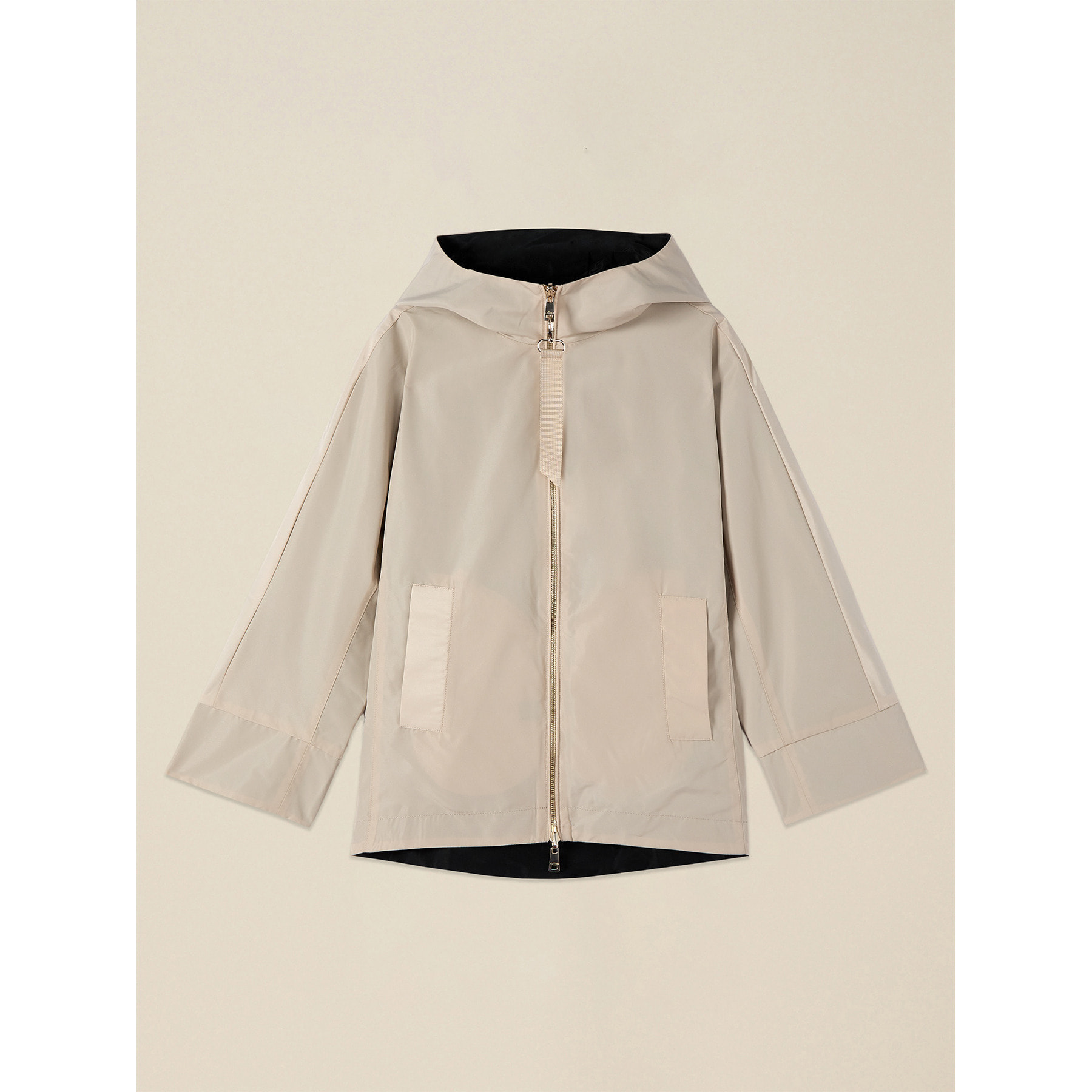 Oltre - Parka corto reversible con capucha - Beige