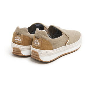 Bamba yute textil tipo slip-on Lois