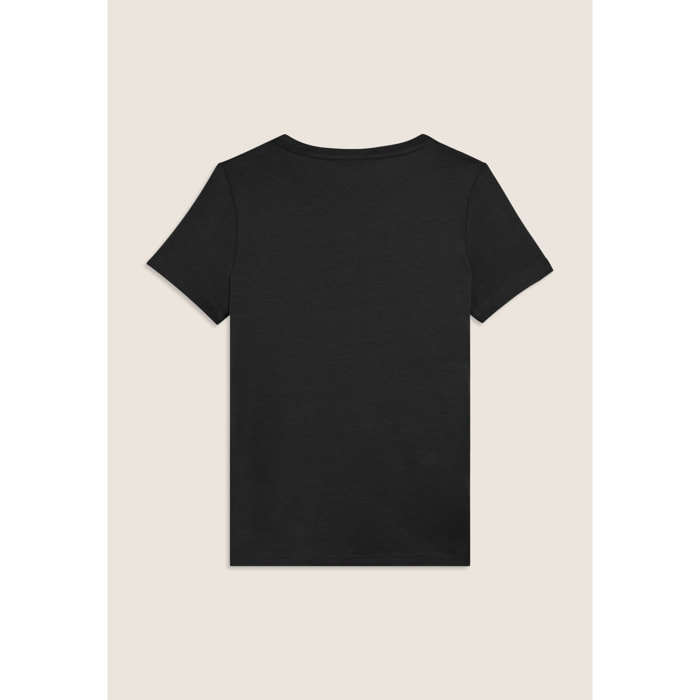 T-shirt Manica Corta con Dettagli Animalier e Borchie