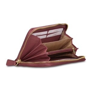 Portafoglio donna in vera pelle - Modello Eridana Plus - Con zip - 19.0 x 9.5 x 2.0 cm