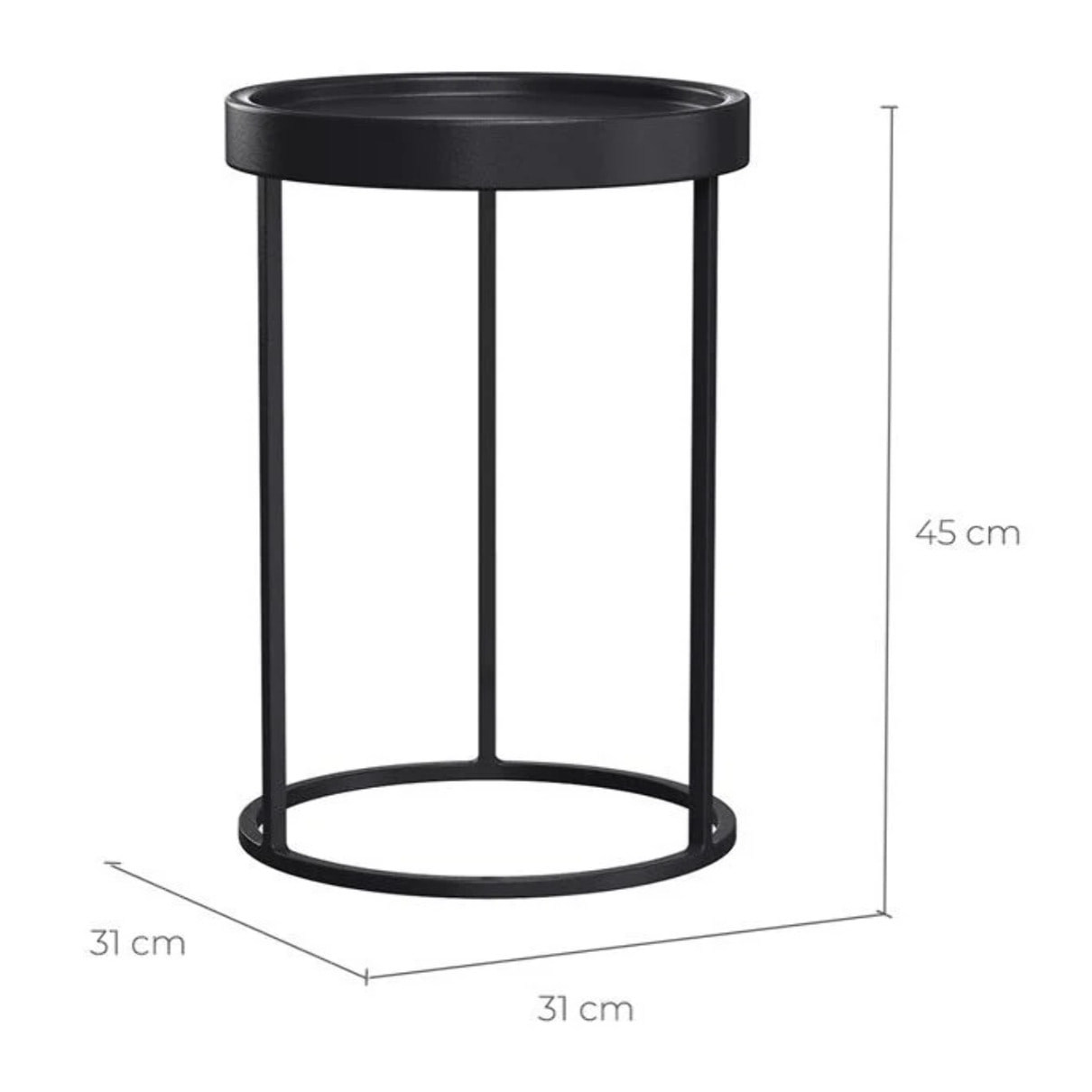Table d'appoint en métal noir (lot de 2) - Swan