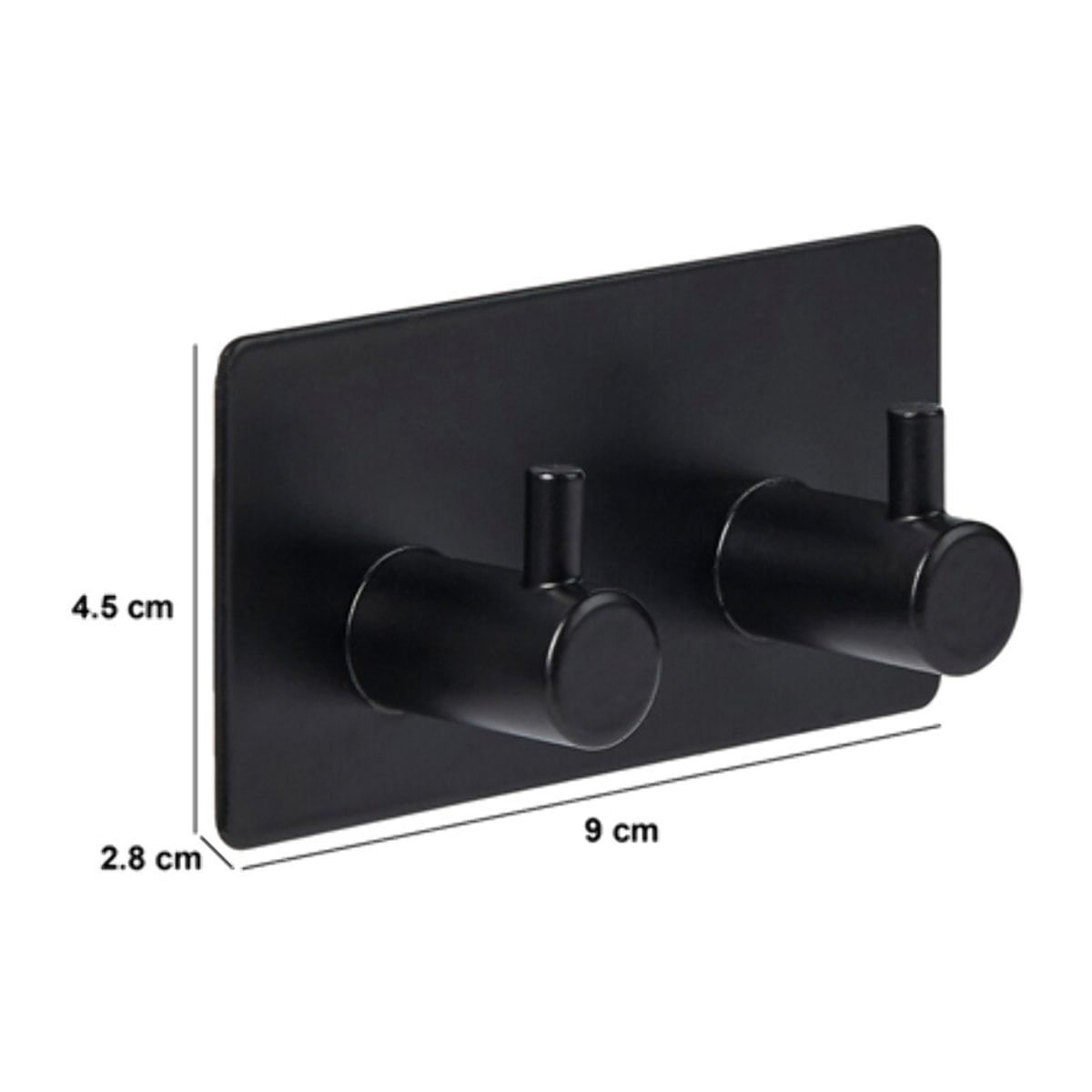 Patère adhésive "Stiky" 2 têtes 9x2,8cm