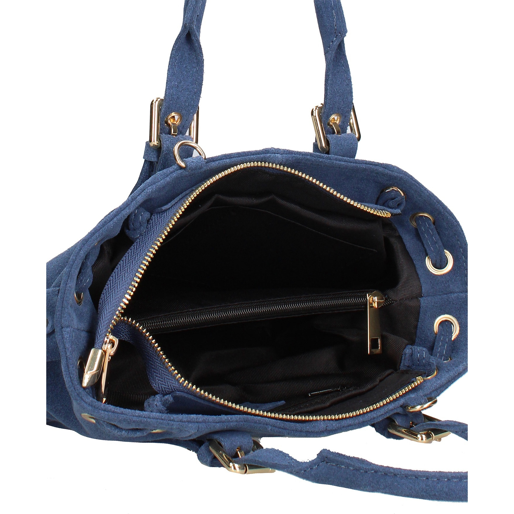 Borsa a mano da donna Made in Italy - Modello Elara Nova - Pelle scamosciata - 14.0 x 8.0 x 25.0 cm