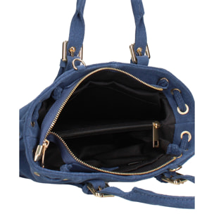 Borsa a mano da donna Made in Italy - Modello Elara Nova - Pelle scamosciata - 14.0 x 8.0 x 25.0 cm