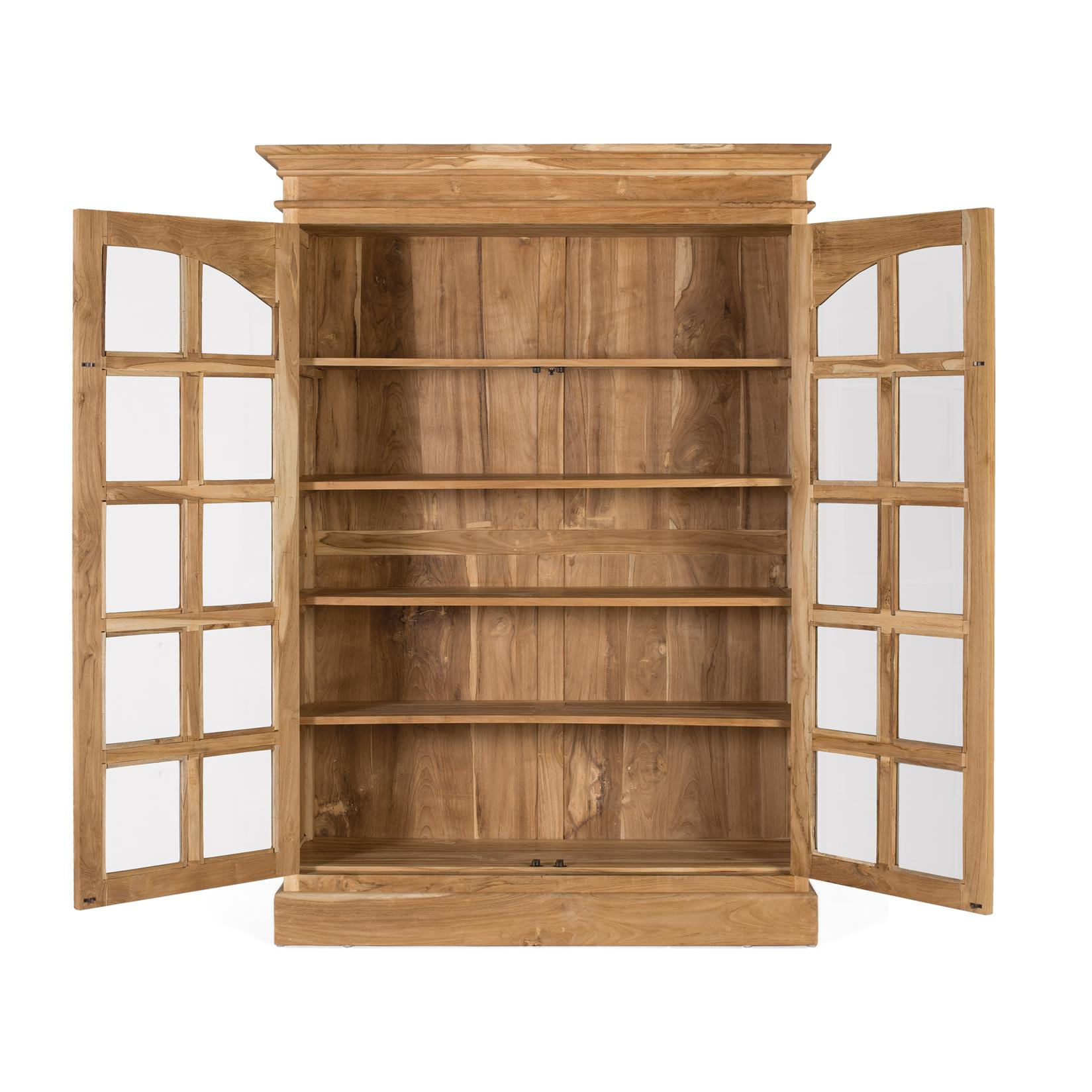 Vitrina de Madera de Teca 130 Cm Estilo Rústico