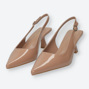 Décolleté sling back Donna Tata Italia Beige