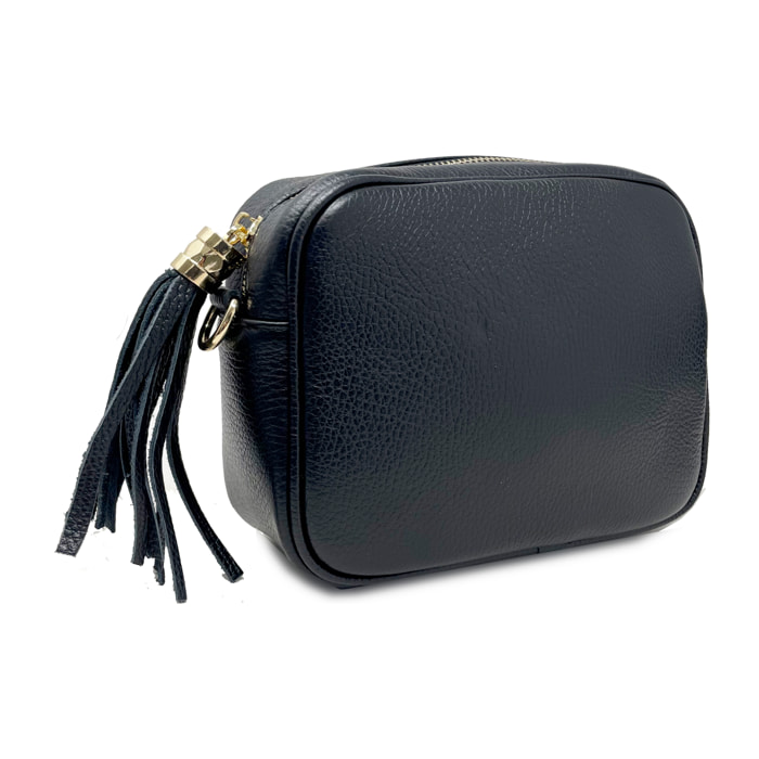 Chicca Borse - Tracollina Clutch Donna in Vera Pelle - Colore Nero