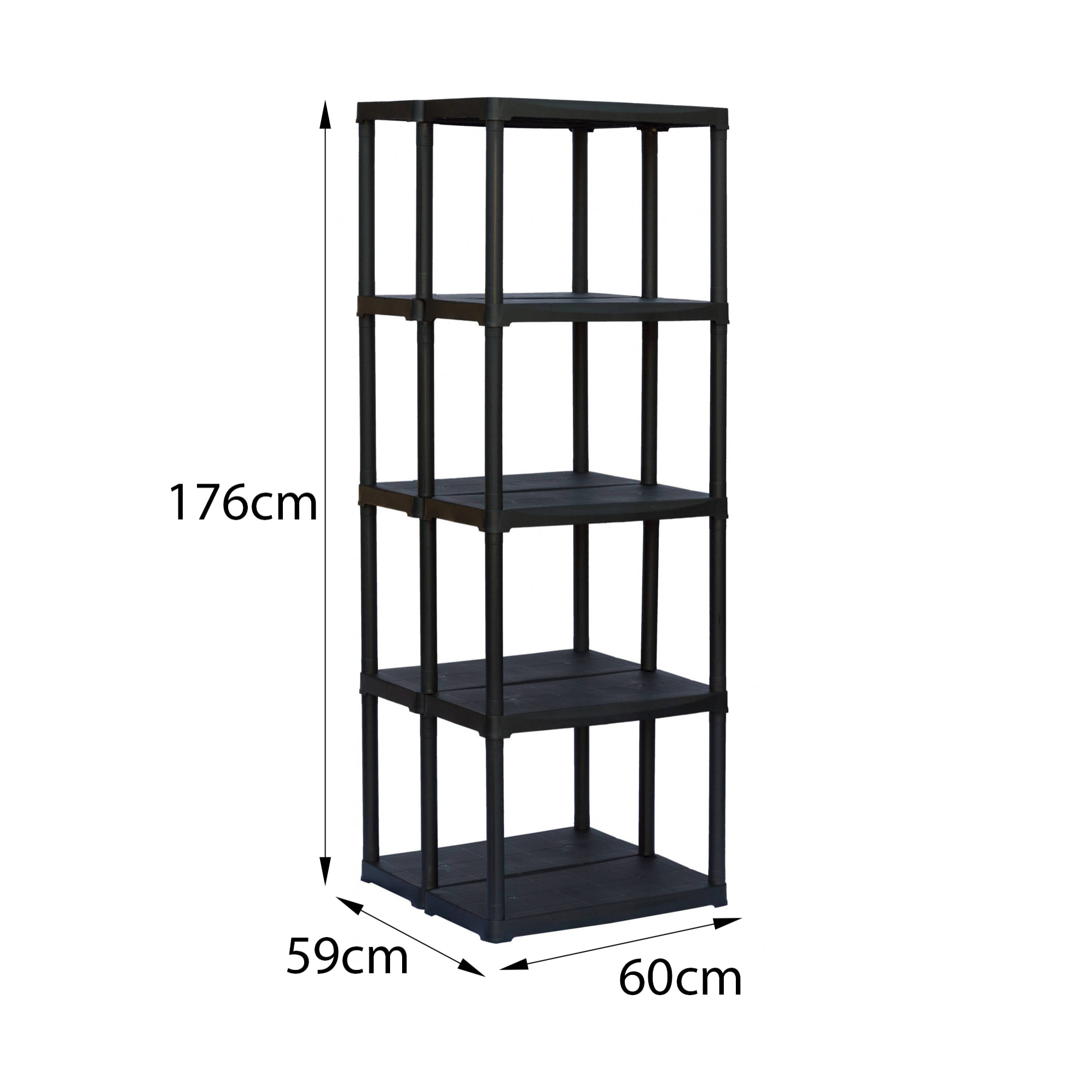 Armadio da esterno Aurelian, Scaffale outdoor, Armadio balcone multiuso, Armadietto da esterno, 100% Made in Italy, Antracite, 60x59h176 cm