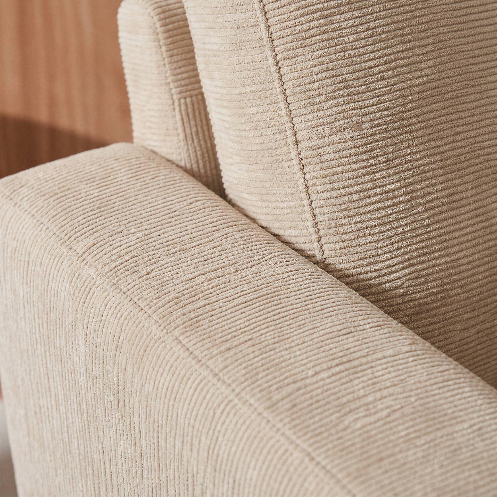 Fauteuil pieds métal velours côtelé BJORN