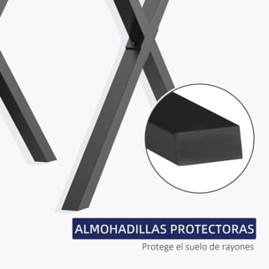 Conjunto de 2 Patas para Mesa Estilo Industrial 80x72 cm en Forma de X Patas de Muebles de Acero para Soporte con Protectores Tornillos de Montaje Incluidos Negro