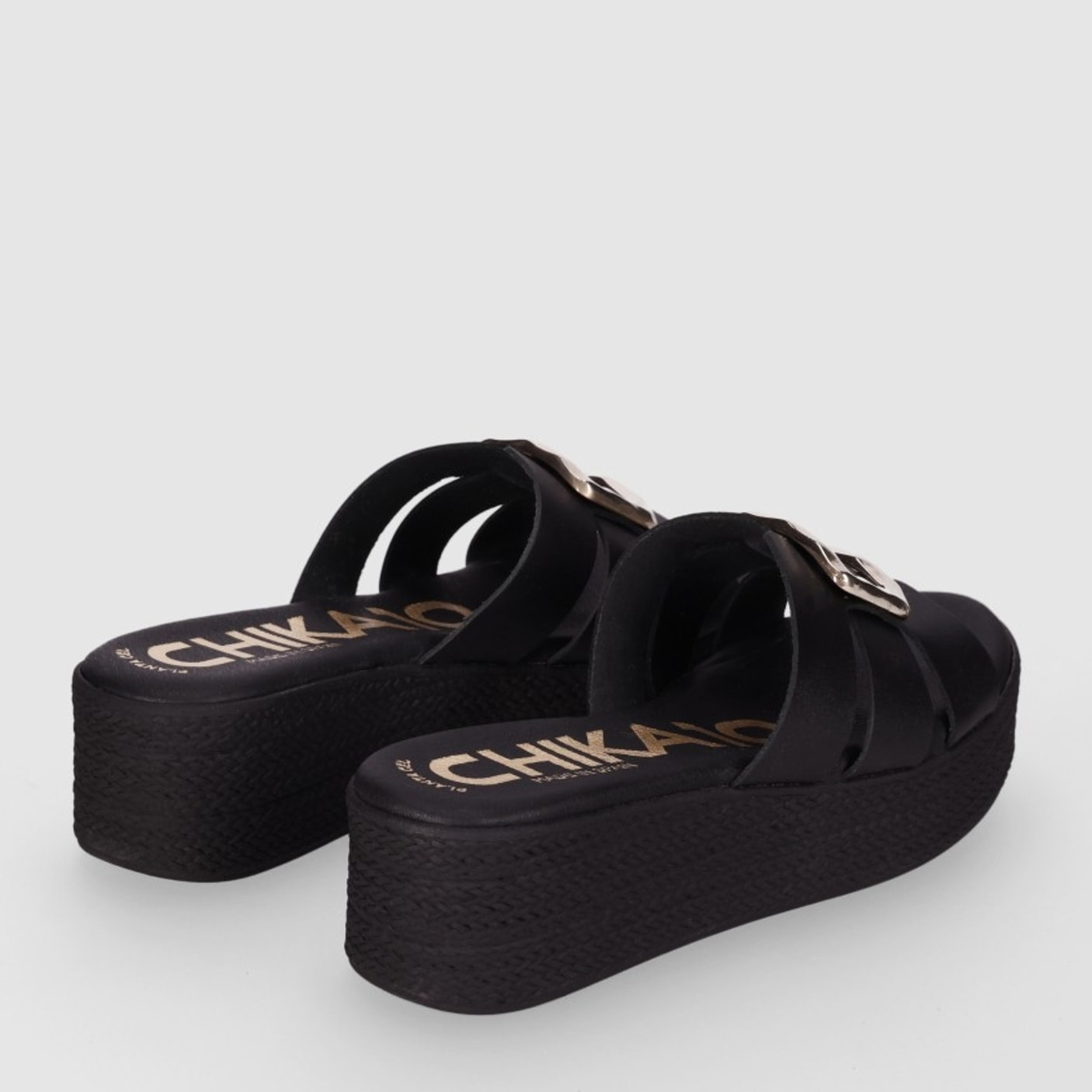 Sandalias de Piel - Negro - Tacón: 5 cm