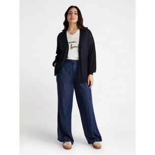 Fiorella Rubino - Pantaloni Denim Wide Leg con fibre in TENCEL™ - Blu