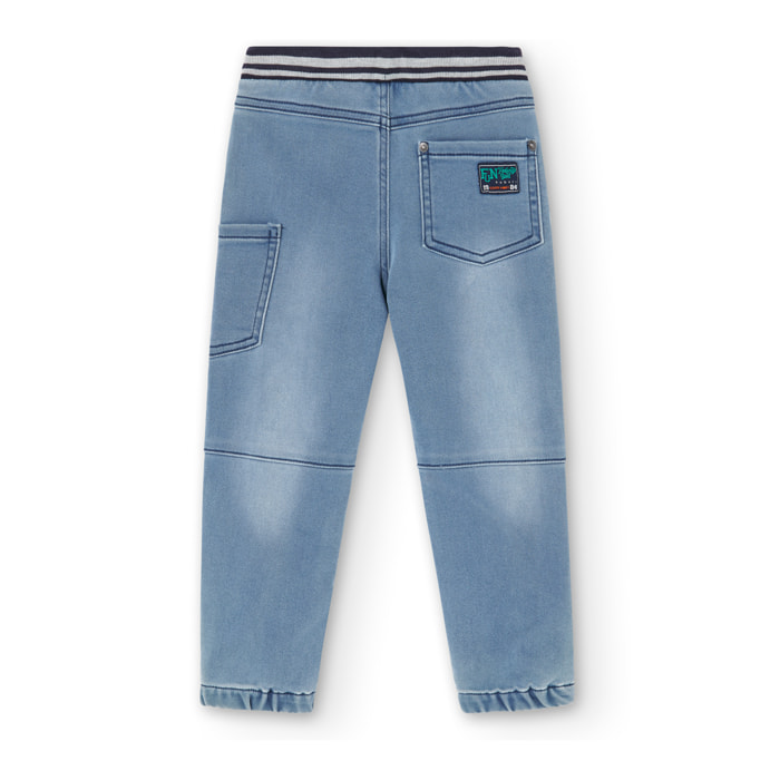 PantalÃ³n denim para niÃ±o estampado de color azul, Camiseta