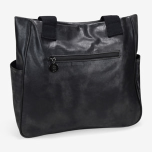 Bolso shopper negro con cremallera