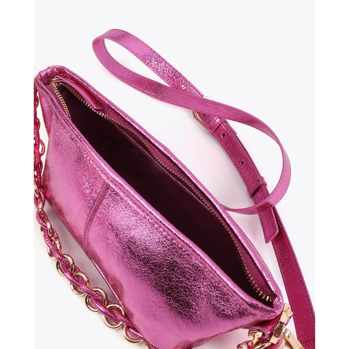 Borsa a catena effetto glitter