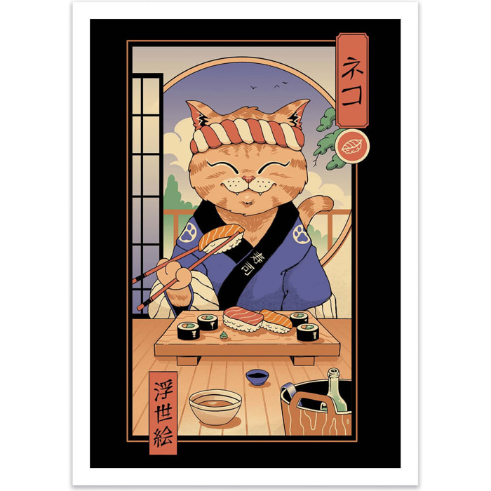 Affiche - Sushi cat in Edo - Vincent Trinidad