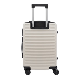 Juego de 3 maletas Trolley, en material ligero ABS de alta resistencia. Cerradura numérica y 4 ruedas dobles extraíbles y giratorias 360°.