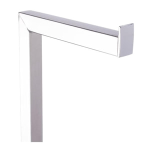 Soporte de papel higiénico con portaescobillas en acero inoxidable 22x18x70,5cm color Blanco